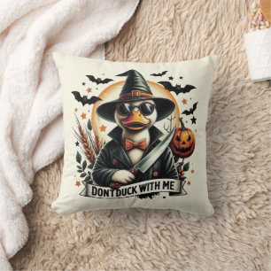 Lustiges Vintage-Don't Duck with Me Halloween Kissen