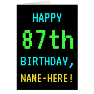 Lustiges Vintage/Retro-Videospiel-Look zum 87. Geb