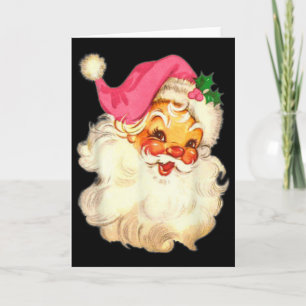 Lustiges Vintage-Rosa-Weihnachtsmann-Rosa-Christma Karte