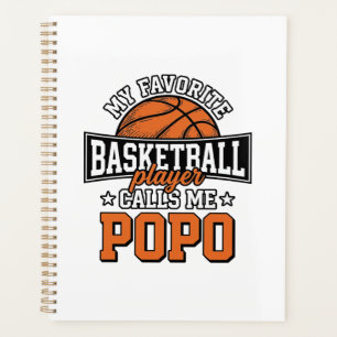 Lustiges Vintage-Sportdesign Basketball Popo_1 Planer