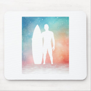 Lustiges Vintage-Surfdessin für Männer, Jungen, Su Mousepad
