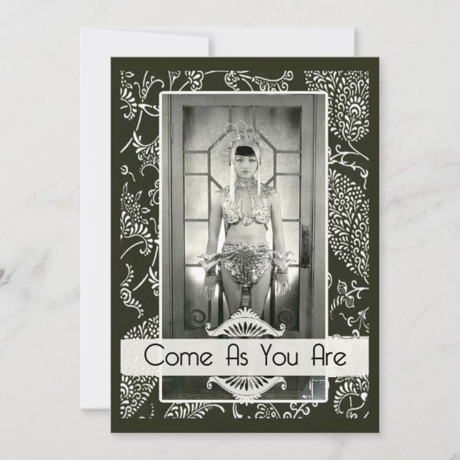 Lustiges Vintages gekommen als Sie sind Einladung (Vorderseite)