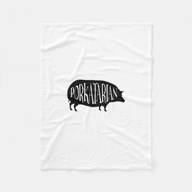 Lustiges Vintages Schwein - Porkatarian - Fleecedecke (Vorderseite)