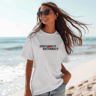 Lustiges Wander-Shirt Disconnect to Reconnect schw T-Shirt