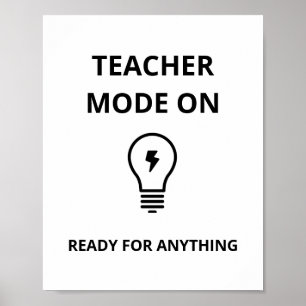 Lustiges Wandkunstposter Lehrer-Modus aktiviert Poster