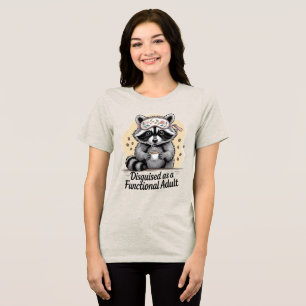Lustiges Waschbär-Caffeeliebhaber-Shirt als Fu ver Tri-Blend Shirt