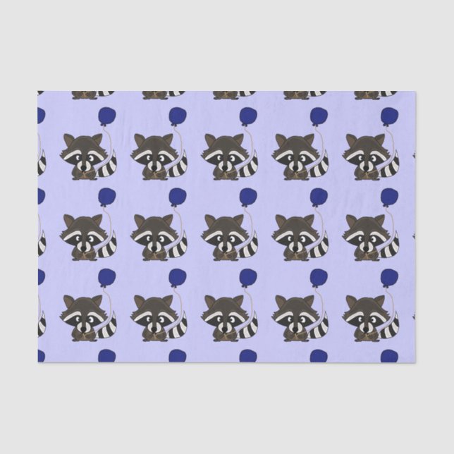 Lustiges Waschbär-Geburtstags-Seidenpapier Seidenpapier (Vorderseite)