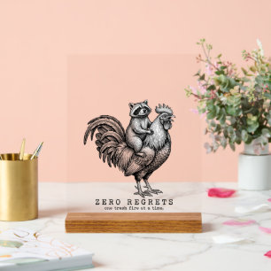 Lustiges Waschbär-Hahn-Schild Sarkastische Heimdek Acrylschild