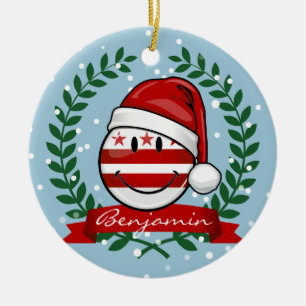 Lustiges Washhington DC-Flaggen-Weihnachten Keramik Ornament