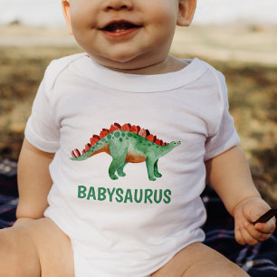 Lustiges Wasserfarben-Dinosaurier personalisiert Baby Strampler