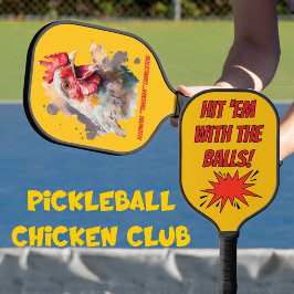 Lustiges Wasserfarben-Huhn Personalisiert Pickleball Schläger
