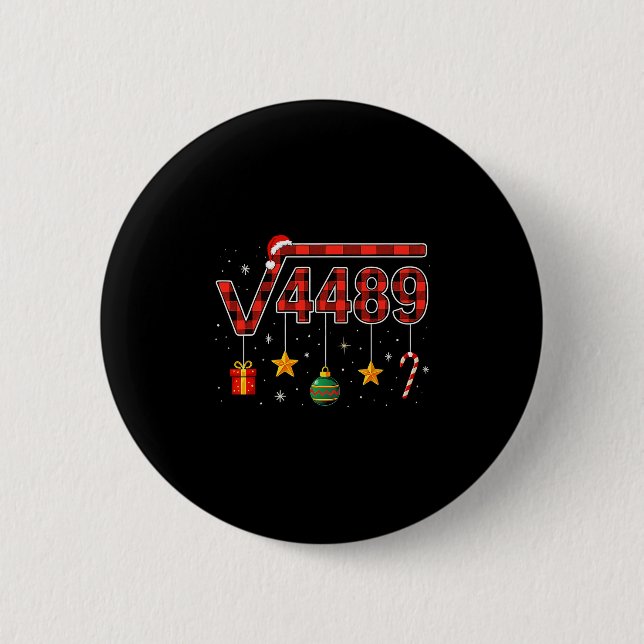 Lustiges Weihnachten 6 7 Sechs Sieben Meme Quadrat Button (Vorderseite)