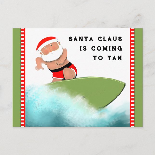 Lustiges Weihnachten am Strand Postkarte (Vorderseite)