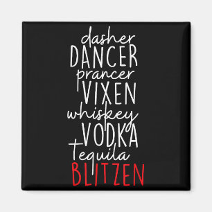 Lustiges Weihnachten Dasher Dancer Prancer Vixen W Magnet