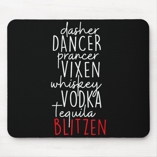 Lustiges Weihnachten Dasher Dancer Prancer Vixen W Mousepad (Vorne)