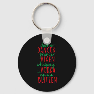 Lustiges Weihnachten Dasher Dancer Prancer Vixen W Schlüsselanhänger