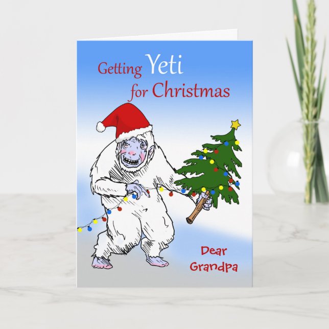 Lustiges Weihnachten für Großvater, sind Sie Yeti (Vorderseite)