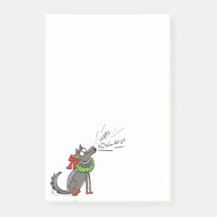 Lustiges Weihnachten für Kinder mit Wolf Post-it Klebezettel