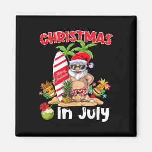 Lustiges Weihnachten im Juli Santa Surfen Sommer T Magnet