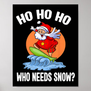 Lustiges Weihnachten im Juli Santa Surft Sommerstr Poster