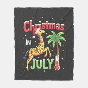 Lustiges Weihnachten im Juli-Shirt Santa Giraffe P Fleecedecke