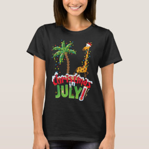 Lustiges Weihnachten im Juli-Shirt Santa Giraffe P T-Shirt