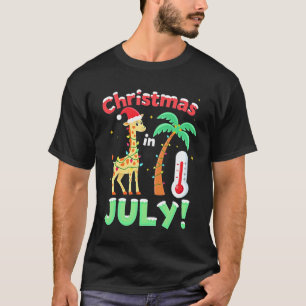 Lustiges Weihnachten im Juli-Shirt Santa Giraffe P T-Shirt