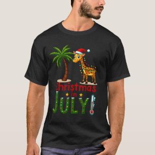 Lustiges Weihnachten im Juli-Shirt Santa Giraffe P T-Shirt