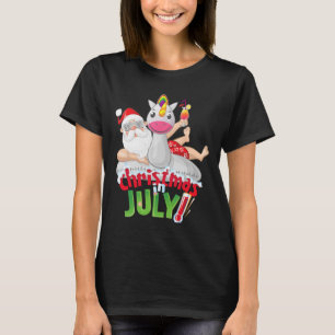Lustiges Weihnachten im Juli-Shirt Sommer Einhorn  T-Shirt