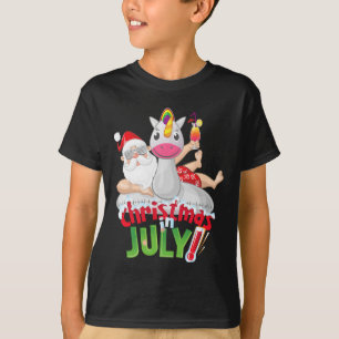 Lustiges Weihnachten im Juli-Shirt Sommer Einhorn T-Shirt
