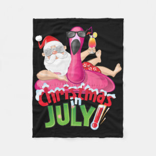 Lustiges Weihnachten im Juli-Shirt Sommer Flamingo Fleecedecke