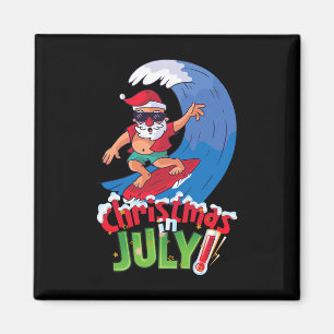 Lustiges Weihnachten im Juli-Shirt Sommer Santa Su Magnet