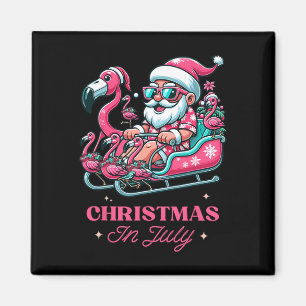 Lustiges Weihnachten im Juli Sommer Santa Flamingo Magnet