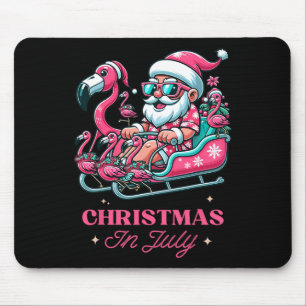 Lustiges Weihnachten im Juli Sommer Santa Flamingo Mousepad