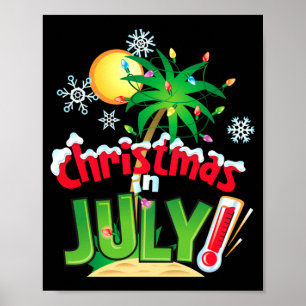 Lustiges Weihnachten im Juli Sommer Strandurlaub X Poster