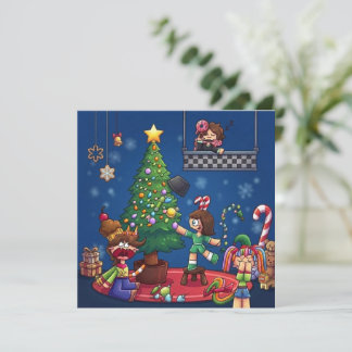 Lustiges Weihnachten ist abgesagt Chibi Charaktere Karte