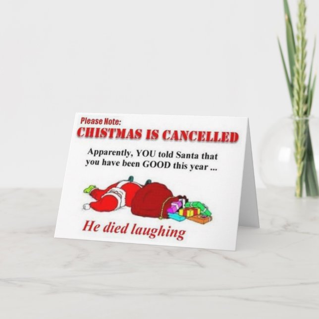 Lustiges Weihnachten ist annullierte Karte (Vorderseite)