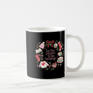 Lustiges Weihnachten ist die Saison, um Bücher zu Kaffeetasse