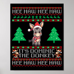 Lustiges Weihnachten Italienischer Weihnachts-Esel Poster
