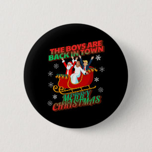 Lustiges Weihnachten Jesus Santa Trump Jungen Sind Button