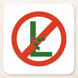 Lustiges Weihnachten "kein L" Rechteckiger Pappuntersetzer