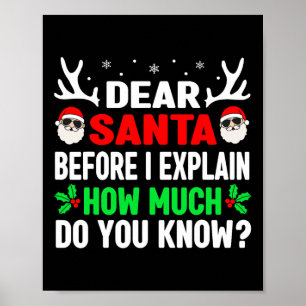 Lustiges Weihnachten Kinder Erwachsene Lieber Sant Poster