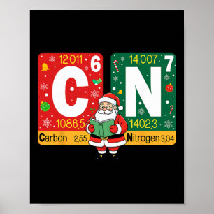 Lustiges Weihnachten Kohlenstoff Stickstoff 67 Mem Poster