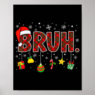 Lustiges Weihnachten Rot Kariert Teens Jungen Kind Poster