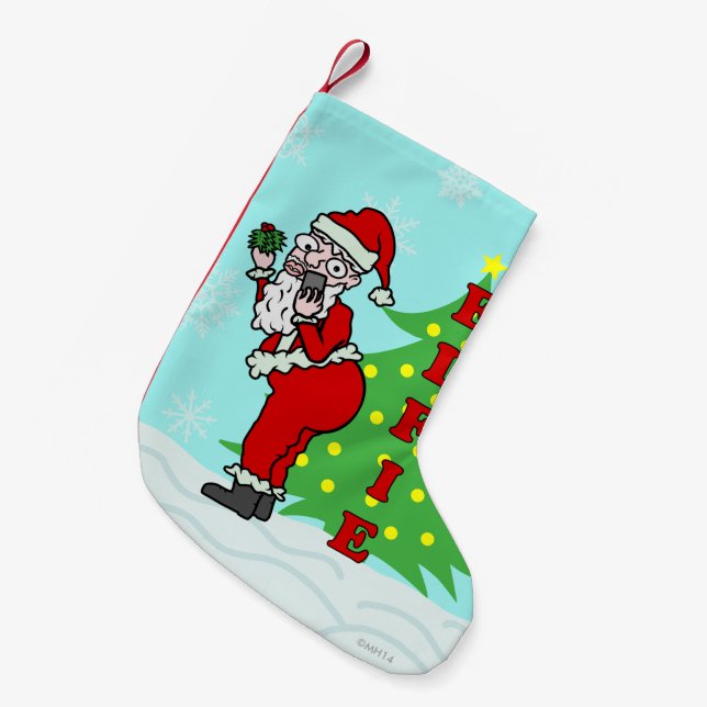 Lustiges Weihnachten Sankt Elfie Kleiner Weihnachtsstrumpf (Vorderansicht (hängend))