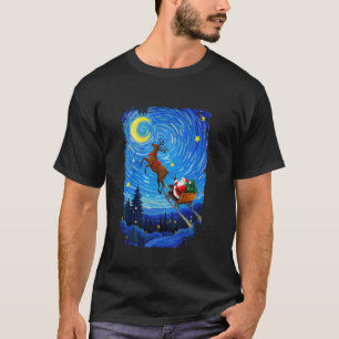 Lustiges Weihnachten Santa Claus Rentier Sternenna T-Shirt