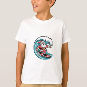 Lustiges Weihnachten Santa Surfen Brett Surfen T-Shirt