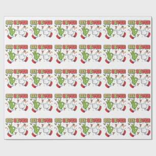 Lustiges Weihnachten Six Seven Grüner Monster Feie Geschenkpapier