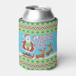 Lustiges Weihnachten   Weihnachtsmann, der durch Dosenkühler