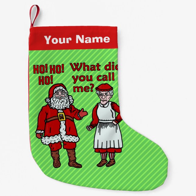 Lustiges Weihnachten Weihnachtsmann u. Kleiner Weihnachtsstrumpf (Vorderseite)